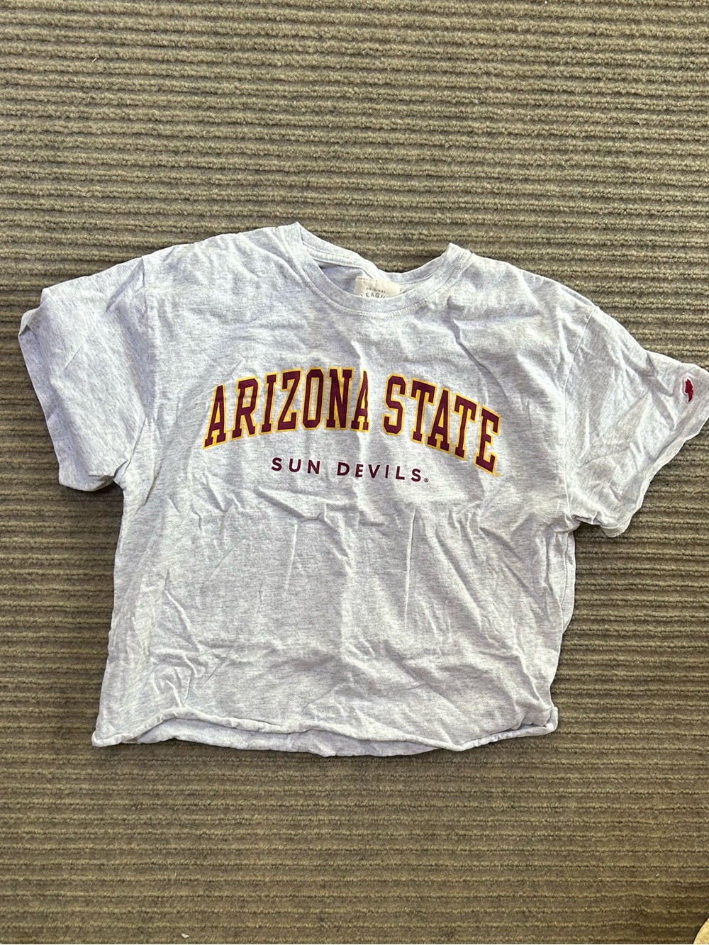 League Arizona State Gray Tee with Maroon and Gold Lettering